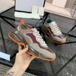 Rhyton Sneaker Reflective Trim Shoe Mężczyźni Kobiety Designer Sneakers 620185 99WF0 4371 Vintage Buty Moda Mini żakardowa tkanina Chunky Sole Casual Gear