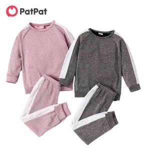 到着春と秋の幼児の女の子のカジュアルなセーターの上のズボンは子供の服を設定します210528