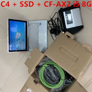AAA Quality Original Relay PCB MB STAR C4 SD Connect Compact WIFI Diagnostic Tool with Software and CF AX2 Laptop