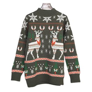 2021女性女性冬のセーターニットコートクリスマスパターン衣服カジュアルアウトフィットトレンディなブラウストップウーマンセーター