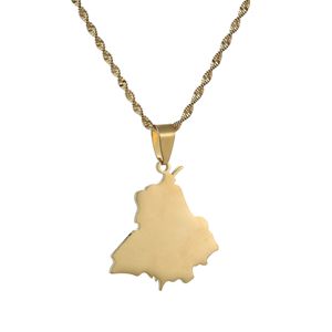 Rostfritt stål Indien Punjab State Map Pendant Neckalces Smycken