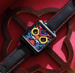 Оригинальный Happyatch Dragon Limited Edition Smart Watchs с черным кожаным ремешком смотреть розничную коробку