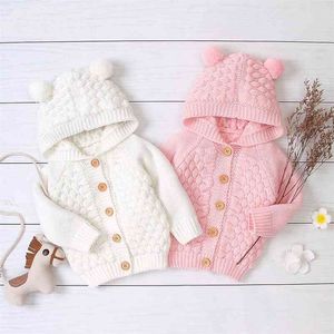 Spring Kids Girls knitting Cardigan Cartoon Bear Baby Cotton Knitted Girl Sweaters Boy Clothes 210521