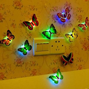 Bunter leuchtender Schmetterling, Farblicht-Schmetterlings-Wandaufkleber, einfache Installation, Nachtlicht, Zuhause, Wohnzimmer, Kühlschrank, Schlafzimmer, Dekoration