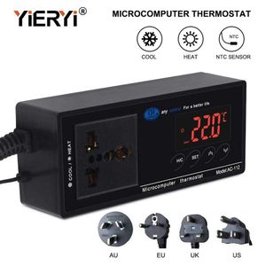 Yieryi AC-112 Digital Controlador de Temperatura de Temperatura Microcomputador Termostato para Aquário Réptil NTC Sensor 210719