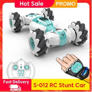 S-012 RC Stunt Car Remote Control Watch Gesture Sensor Electric Toy Drift 2.4GHz 4WD Rotation Gift for Kids Boys Birthday 220315