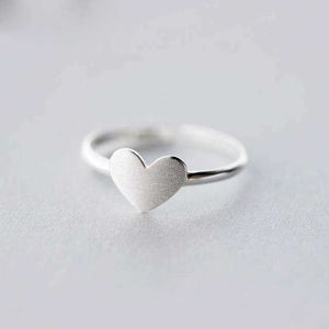 Bandringe % echte 925 Sterling Silber Liebe Herz Ringe für Frauen verstellbare Ringe G230213