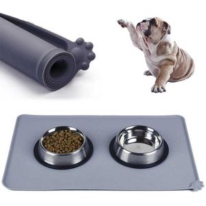 Su Geçirmez Pet Mat Köpek Kedi Silikon Pet Gıda Pad Pet Kase Içme Mat Köpek Besleme Placemat Kolay Yıkama Paspaslar 211009