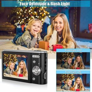 44MP Küçük Dijital Kamera HD Ekran 2.7K 2.88 inç 16x Yakınlaştırma Yüz Algılama Fotoğraflar Yeni Başlayanlar Çocuklar için Vlogging