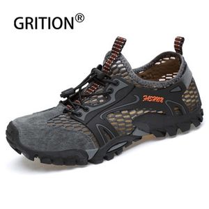 Gribition Män Sandaler Non Slip Andas Wading Creek Skor Casual Sommar Vandring Mesh Utomhus Fiske Boot Luxury Brand Snabbtork 210624