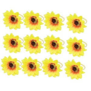 Napkin Rings 12/PCS Spring Sunflower Ring Napkins Buckle Towel Wedding Table Decoration