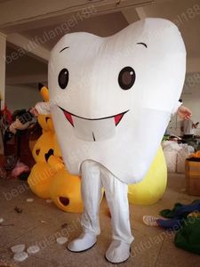 Halloween White Dentes Mascot Traje de Alta Qualidade Personalizar Dos Desenhos Animados Caráter Tema de Anime Caráter Adulto Tamanho Do Natal Carnaval Fantasia Vestido