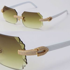 Selling Micro paved Diamond Rimless Sunglasses Luxury mens designers Sun Glasses Rocks Metal Frame Male and Female K Gold Large Square Eyewear Cat Eye Eyeglasses