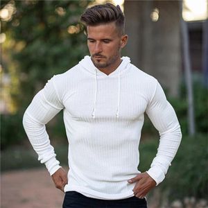 Men's Long Sleeve Hooded Sweaters Plus Tees Spring Autumn Pullovers T Shirt Simple Round Collar Clothing Slim Casual Loose Male Shirts