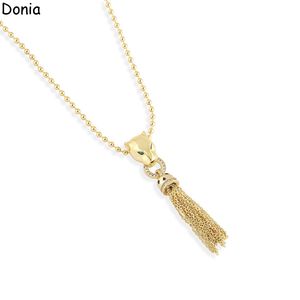 Donia Jewelry Luxus-Halskette, europäische und amerikanische Mode, Quaste, Leopard, Titanstahl, Micro-Set-Zirkon-Anhänger, Designer-Geschenkzubehör