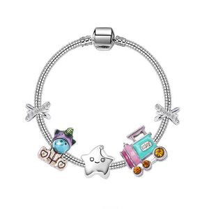 2021 new cartoon unicorn dropoil DIY children bracelet women girls and boy bracelets and bangle alloy fashion accsori bracelet gift