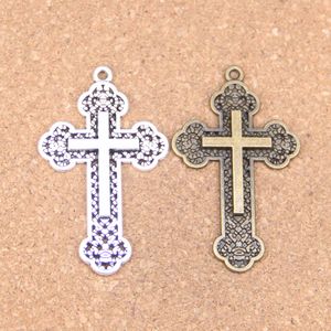 21 pz Argento Antico Placcato Bronzo croce Charms Ciondolo FAI DA TE Collana Braccialetto Risultati Del Braccialetto 54*33mm