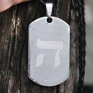 Mens Necklace Hebraico Chai Inicial Aço Inoxidável Pingente Christian Military Tag Gift Gift Chains de Dropship