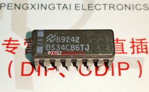 DS34C86J。 DS34C86TJ集積回路IC、デュアルインライン16ピンディップセラミックパッケージ/電子部品CDIP-16