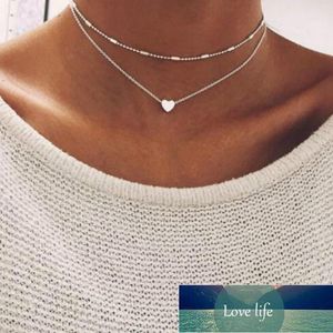 2 Teile/satz Mode Liebe Herz Anhänger Halskette Für Frauen Neue Schöne Stil Mehrschichtige Kette Choker Halsketten Party Geschenke Mädchen Fabrik preis Experten design Qualität