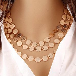 Boemia Nappa Ciondolo Collana Monete Maglione Geometrico Lunga Catena Donne Choker Collares Catene di Gioielli di Moda