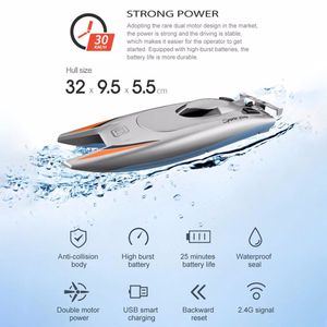 Wholesale racing boat control resale online - 2 g Radio Rc Boats km h High Speed Rc Racing Boat v Capacity Battery Remote Control Boats Dual Motor For Kids Adult Gift