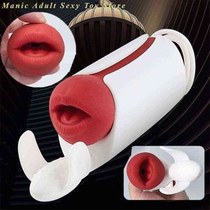 NXY Sex Masturbators Male Masturbator Artificial Vagina Oral Deep Throat Electric Masturbation Cup Man Penis Automatic Vibrator Toy for Men 220127