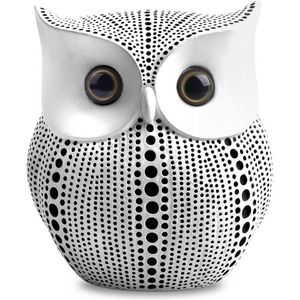 Small Crafted Owl Statue (Bundle with Black and White ) for Home Decor Accents, Living Room Bedroom Office Decoration 211101