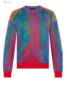 سترات الرجال 20ss لون مطابقة Jacquard Crewneck سترة من النوع الثقيل شارع الرجال