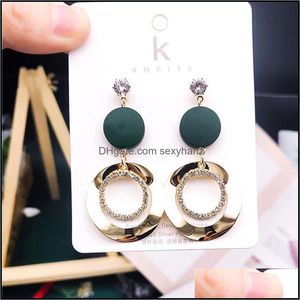 Dangle & Chandelier Earrings Jewelry S958 Fashion S925 Sier Needle Long Wood Circle Rhinstone Stud Drop Delivery 2021 Ei5Qw