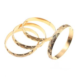 Bangle 10mm Bangles For Women Gold Plated Jewelry Dubai African Jewelries Cuff Bracelets Ethiopian Luxury Designer Hand Chain