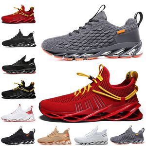 Högkvalitativ icke-varumärke män Kvinnor Running Shoes Blade Slip On Triple Black Vit Alla Röda Grå Orange Terracotta Warriors Mens Trainers Outdoor Sports Sneakers 39-46