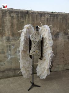 Kreatywny Studio Novel Decor Natural White Feather Bendable Angel Wing Fairy Princess Photography Duże rekwizyty