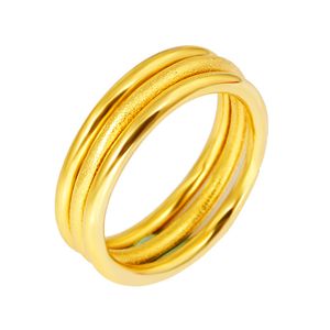 Simple Style Women Men Lover Couple Ring 18k Yellow Gold Filled Solid Smooth Band Gift 1pcs