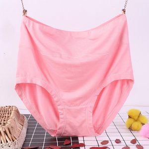 Women's Panties Big Size Solid Color High Waist Underwear Women Soft Cotton Lingerie Briefs Plus Breathable Comfortable Knickers
