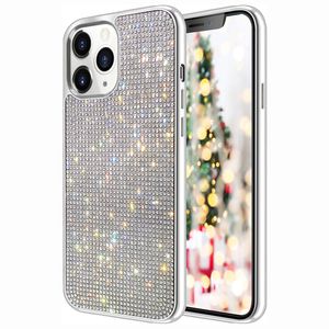 Fashion Bling Glitter Rhinestone Crystal Shiny Sparkle Diamond Cases Protective Cover With Electroplate Plating Bumper For iPhone 13 12 Mini 11 Pro Max XR XS X 8 7 Plus