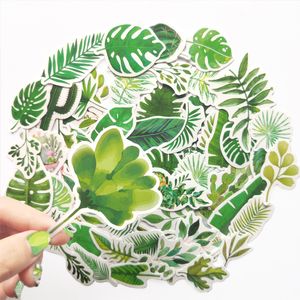 60Pcs Green Plant Monstera Banana Leaf Stickers Non-random For Car Bike Luggage Sticker Laptop Skateboard Motor Water Bottle Snowboard wall Decals Kids Gifts