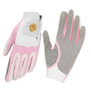 Pięć palców Rękawiczki Para Golf Kobiety Micro Miękkie Włókno Oddychające Różowe antypoślizgowe i prawe sporty