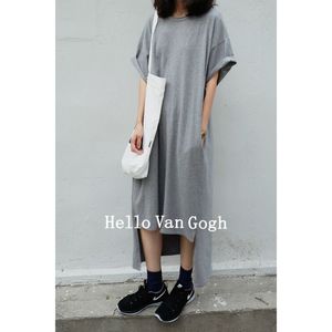 Vanovich Avrupa ve Amerikan Streetwear Pamuk Gömlek Elbise Kazak Yaz Gevşek Artı Boyutu Rahat Kadın 210615