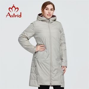 アストリッドウィンターウィンターレディースコート女性長い暖かいパーカーファッションジャケットフード付き大きなサイズ2サイドウエア女性服9191 210923