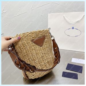 Fashion Women Handbag Straw Tote Basket Beach Bags Bucket Bag Shoulder Designers Womens Handbags Luxurys Designers Totes Purse B2105173L