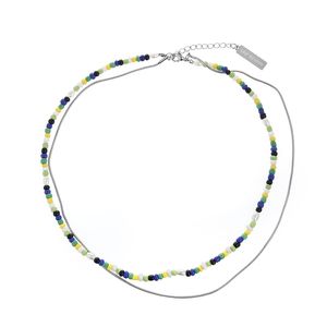 Färgglad handpärlad halsband Original Design Double ClaVicle Chain Ins Stacking Fashion Trend Jewelry Accessories