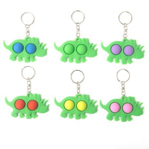 Push Bubble Keychain Children's Novel Fidget Dimple Animal Toy Ring Bag Pendant Decompression DHL