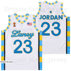 Moive High School 23 Michael Laney Jersey Men Basketball Hip Hop Breattable Team Color White Away Pure Cotton For Sport Fans Hiphop God kvalitet till försäljning