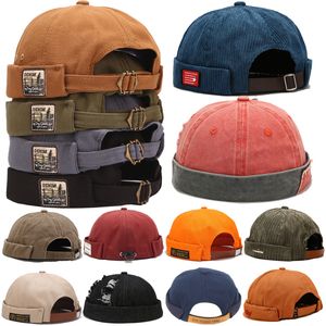 Brimless Hat Skullcap Retro Sailor Cap Women Warm Dad Bucket Caps Fisherman Beanies Mössor för Man Ny stil Melon Hat Höst