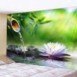 Wall tapestry, Zen garden, massage stone and water lily beach towel Throw Blanket picnic yoga mat family outfit 210609