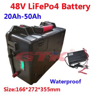 Batteria al litio LiFepo4 48V 20Ah 25Ah 30Ah 40Ah 50Ah con BMS per auto elettrica camper 3000w energia solare + caricabatterie 5A