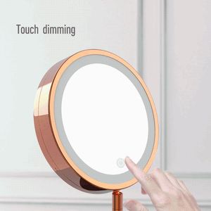 Wholesale vanity rose gold mirror resale online - Mirrors High Quality LED Makeup Mirror Inch Rose Gold HD Vanity Desktop Adjustable Touch Control Brightness Cosmetic