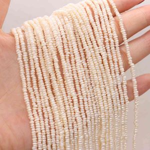Fin 100% naturlig sötvattenspärla plattform pärlor DIY för smycken gör armband halsband örhängen för kvinnor storlek 2-2.5mm