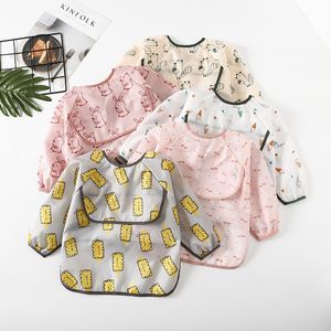 Baby Bandana Bibs Bubs Burp Скатерет Красочные Мультфильм Нагрудники Водонепроницаемый Младенца Еда Детские Рисунки С Длинным Рукавом Фартук Детские Кормления Bib 2485 Q2